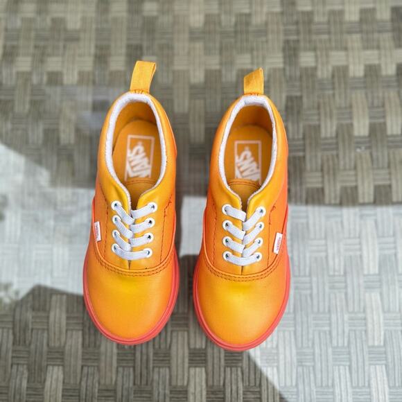 Vans Orange Red Gradient Sneakers Classic Style Size 10 Kids - Picture 5 of 5
